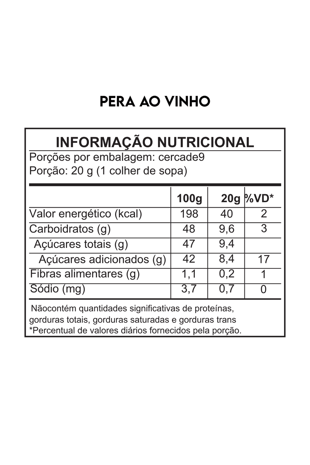 Geleia de Pera ao Vinho 170g