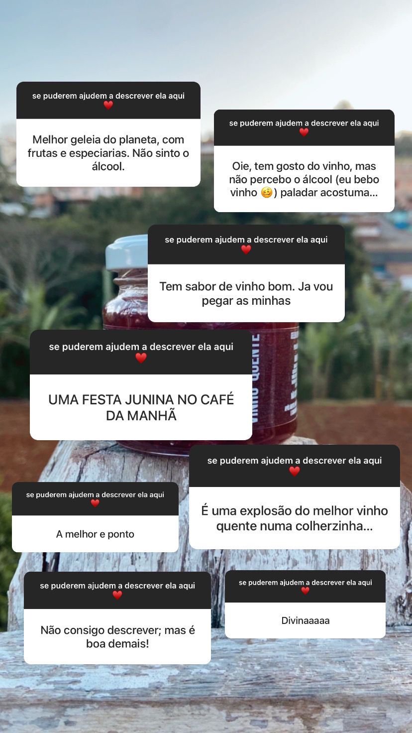 Geleia de Vinho Quente 170g - PRODUZIDA APENAS NO MÊS DE JUNHO