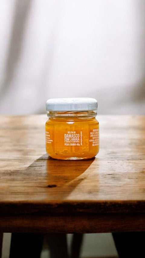 Mini Geleia de Damasco com Laranja e Lâminas de Amêndoas 40g - Sem Adição de Açúcar